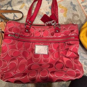 Red coach purse